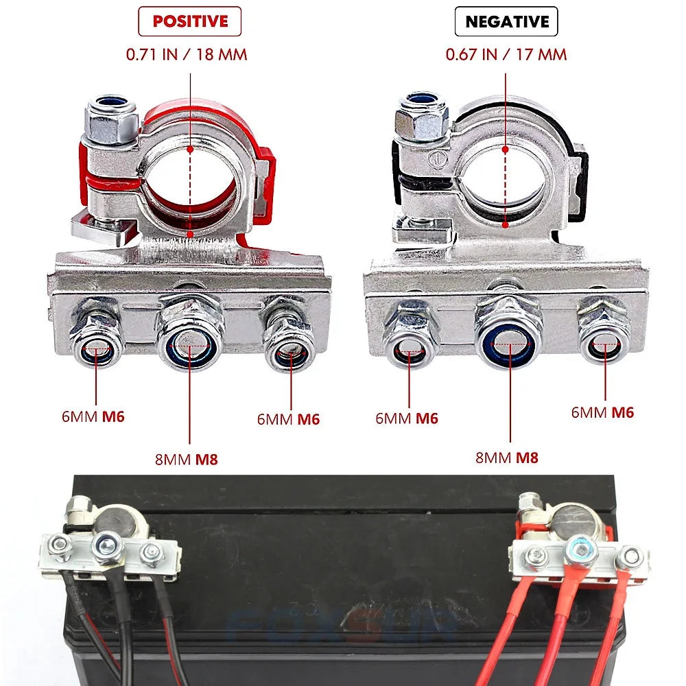 1 Pair 3 Post Battery Terminal