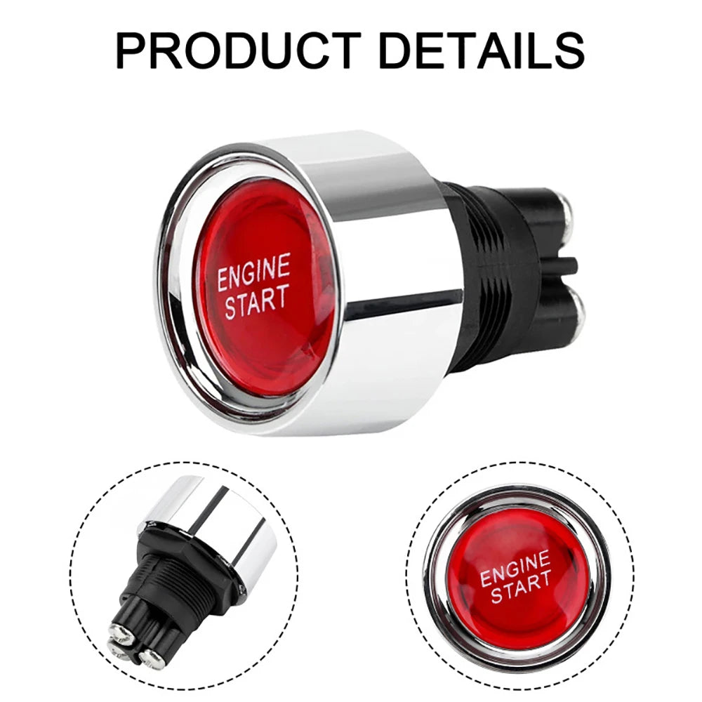 Engine Start Button Switch 12V 50A 3 Pin SPST Momentary