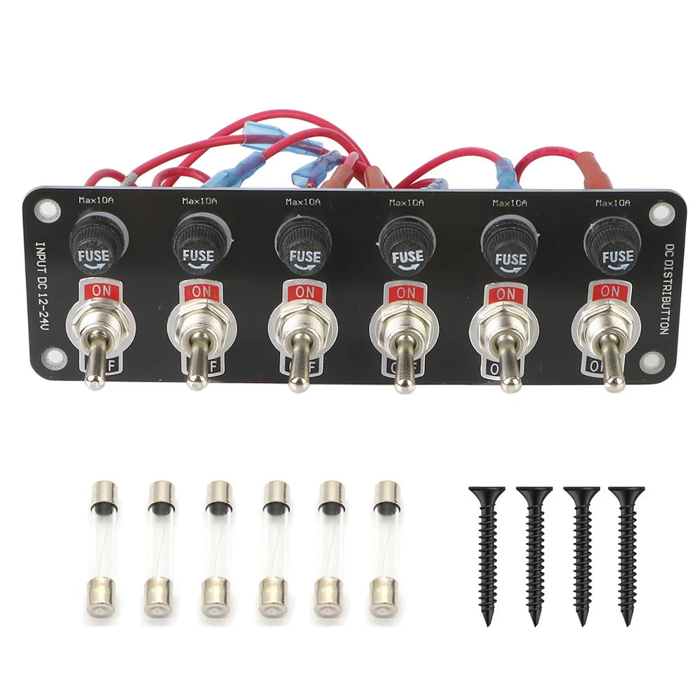 6 Gang Switch Panel w/ Fuses