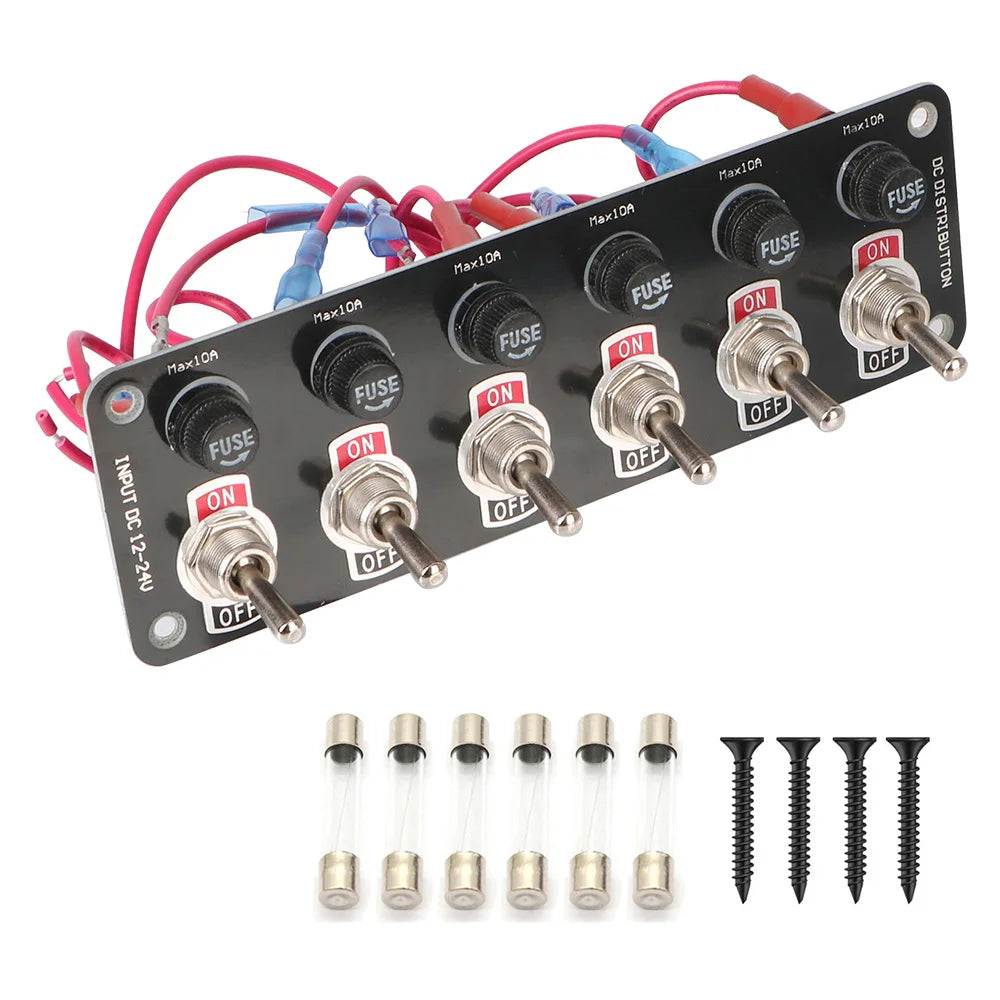 6 Gang Switch Panel w/ Fuses